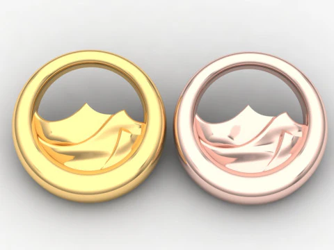 モダンなラウンドペンダント 3Dプリントモデル