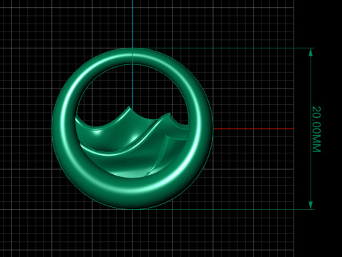 Modern round pendant 3D Print Model