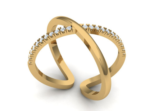 Cross Diamond Ring Model Cetak 3D