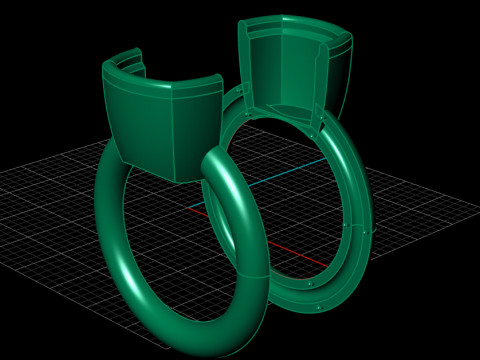 Cushion cut topaz ring 3D Baskı Modeli