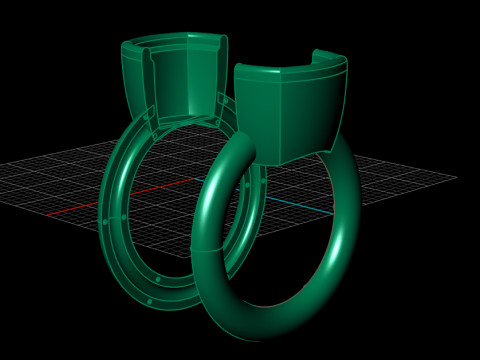 Cushion cut topaz ring 3D Baskı Modeli