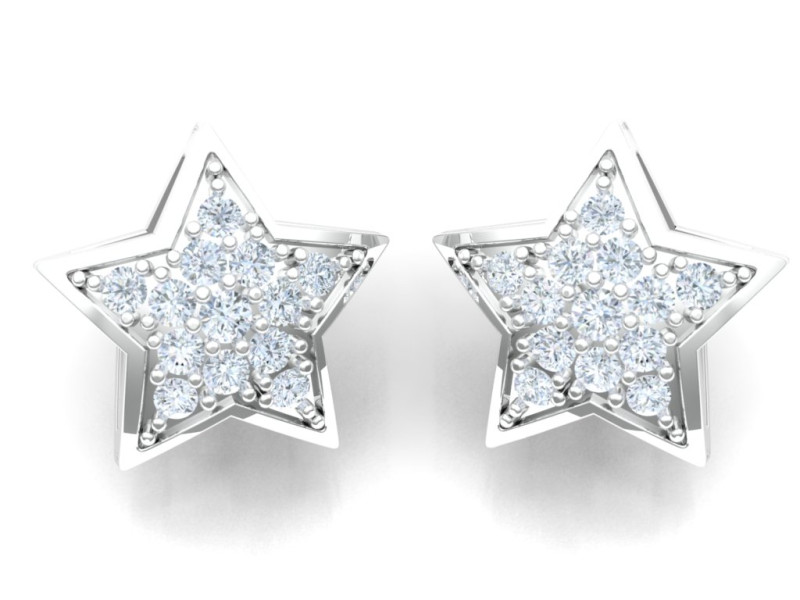 Diamond Star Stud Earring 3D Принт Модель .c4d .max .obj .3ds .fbx .stl .blend 