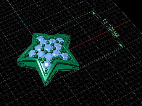 Diamond Star Stud Earring 3D Принт Модель