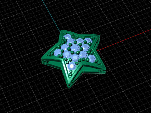 Diamond Star Stud Earring 3D Принт Модель