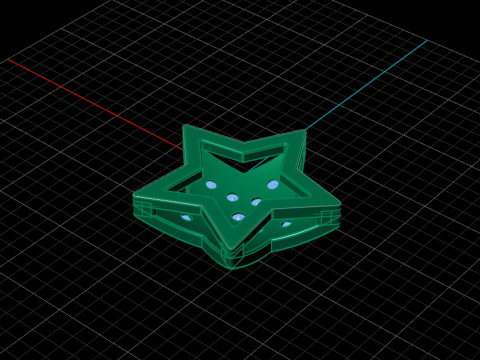 Diamond Star Stud Earring 3D Принт Модель