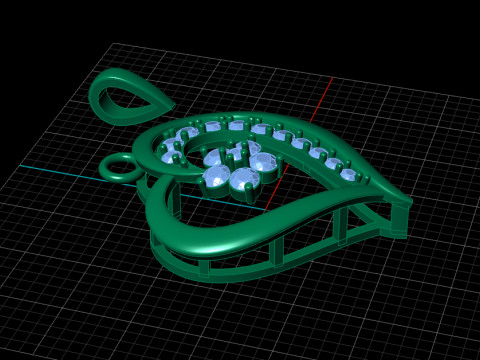 Pingente de coração com arquivo de anel grátis Modelo de Impressão 3D
