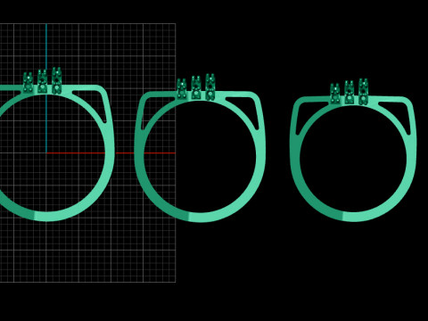 Pingente de coração com arquivo de anel grátis Modelo de Impressão 3D