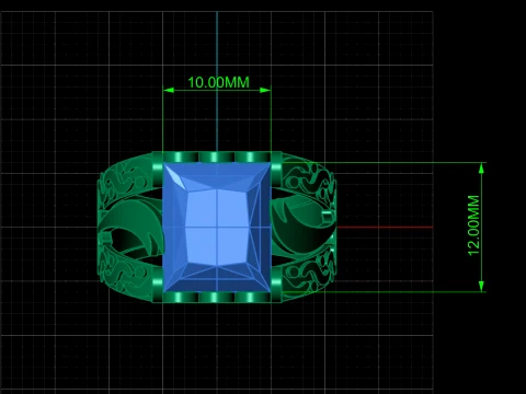 Zulfiqar Ring 3D STL Sword Ring Jewelry Design 3D Print Model