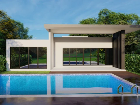 Rumah Minimalis Arsitektur Modern Model 3D