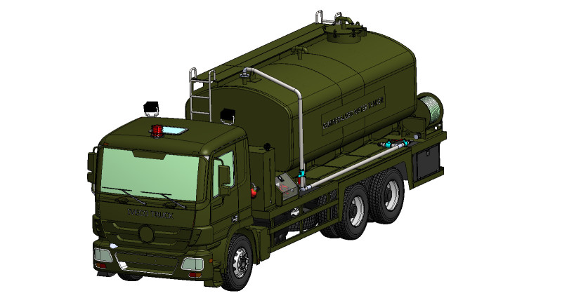 Military Demineralized Water Truck OBJ FBX STL C4D Textured Modelo 3D .c4d .max .obj .3ds .fbx .stl .blend