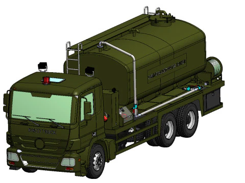 Military Demineralized Water Truck OBJ FBX STL C4D Textured 3D Model