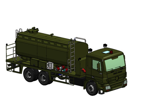 Military Demineralized Water Truck OBJ FBX STL C4D Textured Modelo 3D