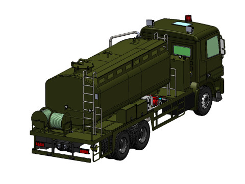 Military Demineralized Water Truck OBJ FBX STL C4D Textured Modelo 3D