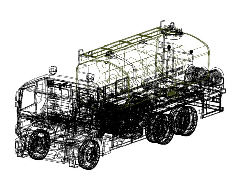 Military Demineralized Water Truck OBJ FBX STL C4D Textured Modelo 3D