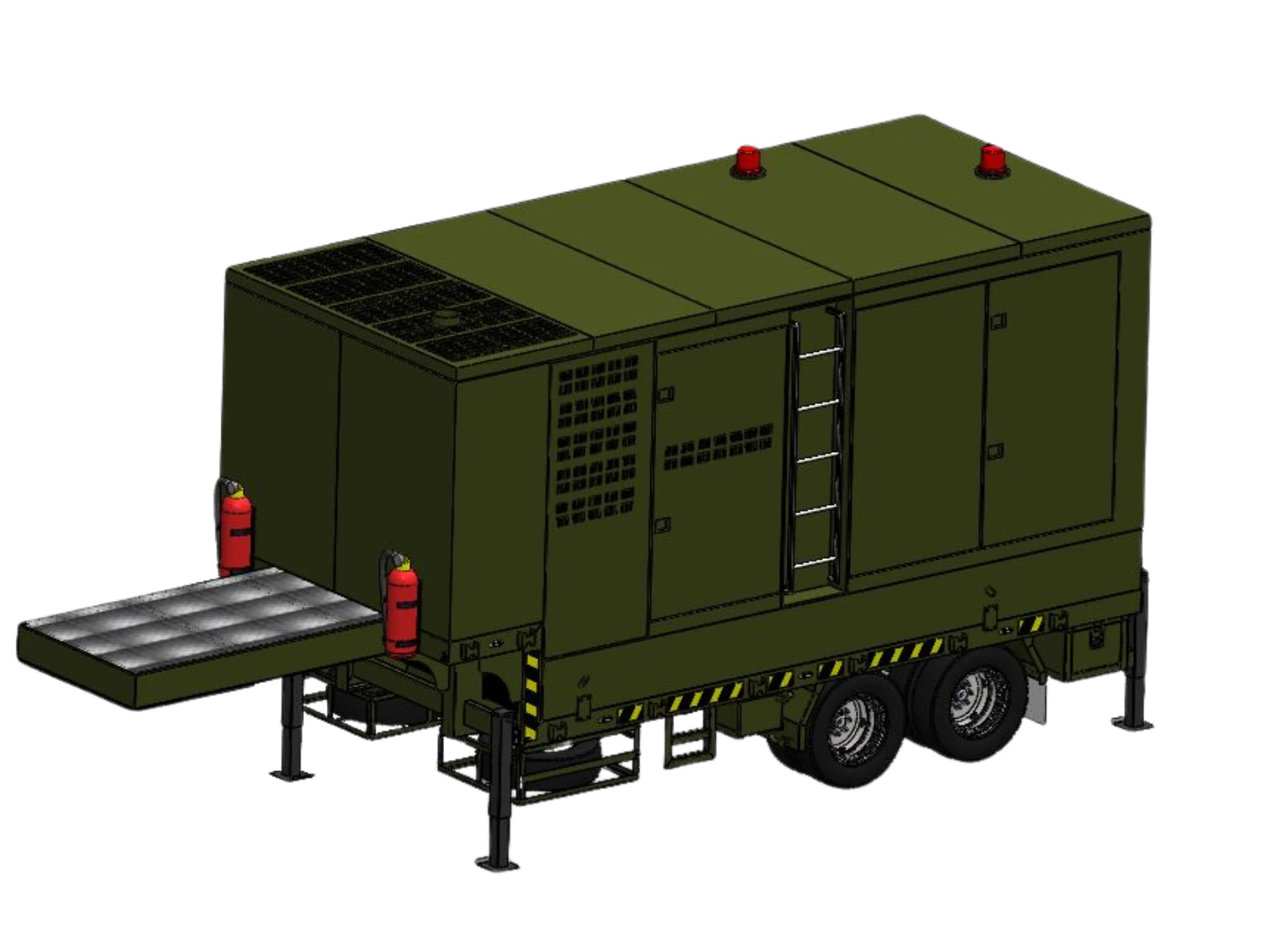 Military Generator Trailer 150 KW High-Detail 3D Model .c4d .max .obj .3ds .fbx .stl .blend 