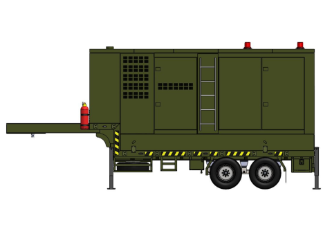 Military Generator Trailer 150 KW High-Detail Modello 3D