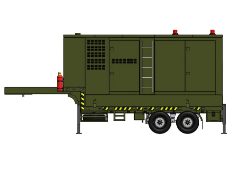 Military Generator Trailer 150 KW High-Detail 3D Model