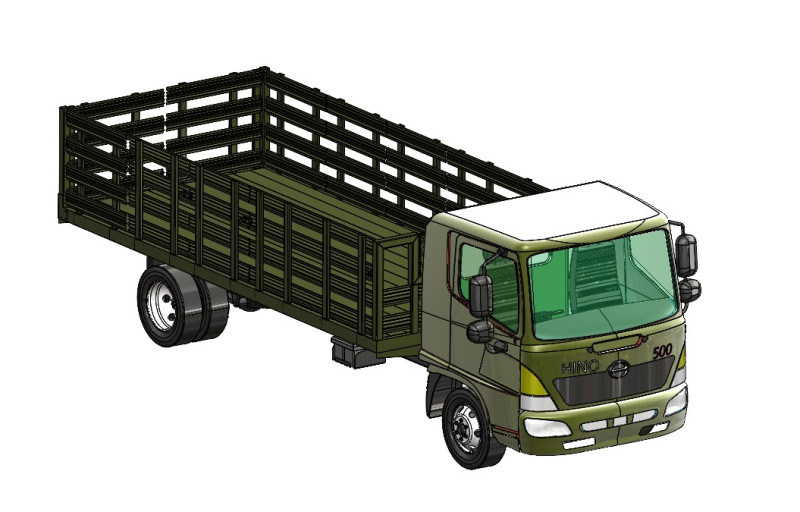 Military Stack Body Truck for Commercial Personal Use Modello 3D .c4d .max .obj .3ds .fbx .stl .blend 