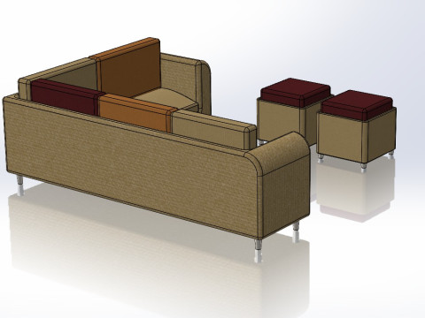 Modern Sofa Set Design for 2BHK 3BHK Villa Interiors 3ds Max Archviz Ready 3D 모델