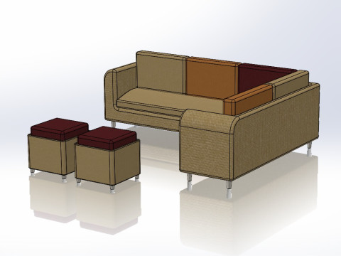 Modern Sofa Set Design for 2BHK 3BHK Villa Interiors 3ds Max Archviz Ready 3D 모델