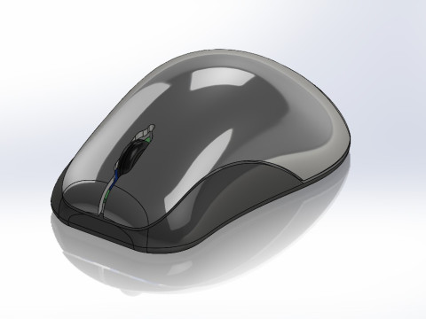 Ergonomic Computer Mouse CAD Model Industrial Design 3D Printable STEP STL Modelo 3D
