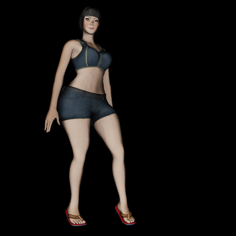 Short Hair Girl 3D Model .c4d .max .obj .3ds .fbx .stl .blend 