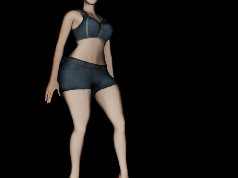 Short Hair Girl Modèle 3D