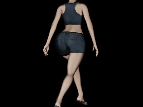 Short Hair Girl 3D Model