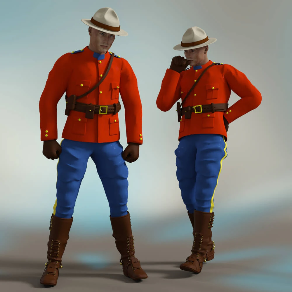 Mountie Complete for M4 3D Model .c4d .max .obj .3ds .fbx .stl .blend 