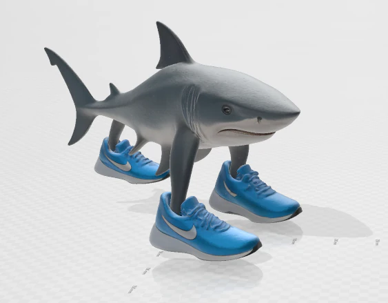 Tralalero Tralala 3D Print Model .c4d .max .obj .3ds .fbx .stl .blend