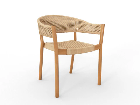 户外藤编椅 3D 模型