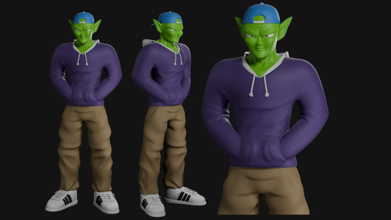 Piccolo Street Style outfit - Ready to 3D print model Modelo de impresión 3D .c4d .max .obj .3ds .fbx .stl .blend