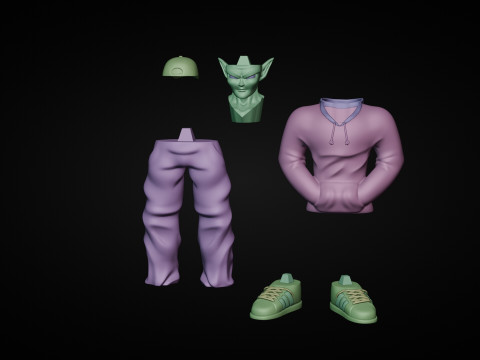 Piccolo Street Style outfit - Ready to 3D print model Modelo de impresión 3D