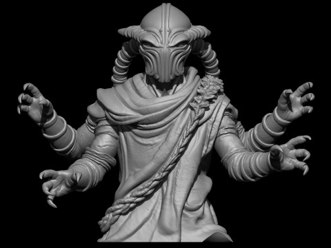 Four-Armed Desert Nomad Alien 3D Print Model STL-3MF High-Detail Pre-Supported Modèles 3D en vedette