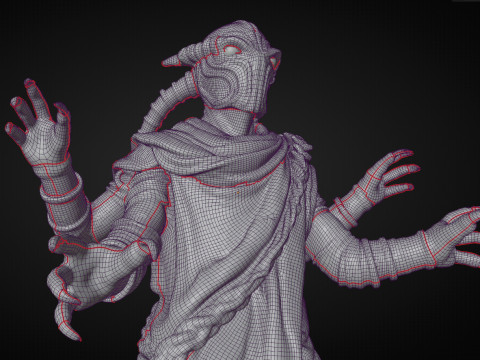 Four-Armed Desert Nomad Alien 3D Print Model STL-3MF High-Detail Pre-Supported 3D printmodel