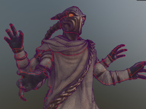 Four-Armed Desert Nomad Alien 3D Print Model STL-3MF High-Detail Pre-Supported 3D printmodel