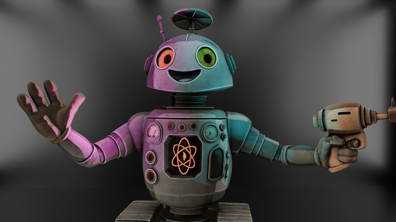 Retro-Futuristic Companion Bot - 3D Print Model - STL - 3MF - High-Detail Pre-Supported 3D 프린트 모델 .c4d .max .obj .3ds .fbx .stl .blend 