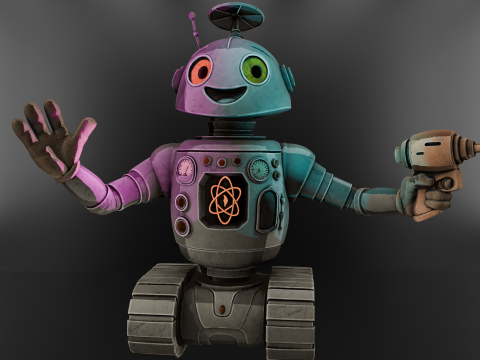 Retro-Futuristic Companion Bot - 3D Print Model - STL - 3MF - High-Detail Pre-Supported 3D 프린트 모델