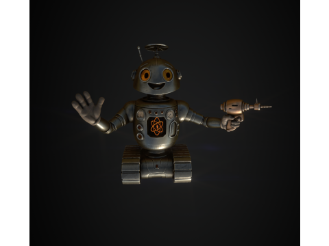 Retro-Futuristic Companion Bot - 3D Print Model - STL - 3MF - High-Detail Pre-Supported 3D 프린트 모델