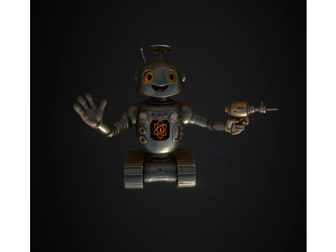 Retro-Futuristic Companion Bot - 3D Print Model - STL - 3MF - High-Detail Pre-Supported 3D Print Model
