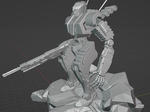 Battle-Scarred War Bot 3D Print Model - 3MF-STL Pre-Supported 3D 프린트 모델