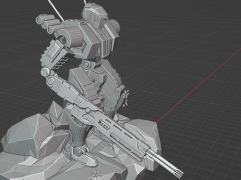 Battle-Scarred War Bot 3D Print Model - 3MF-STL Pre-Supported 3D 프린트 모델