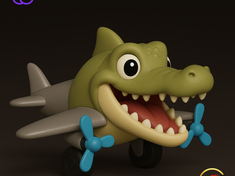 Bombardiro Crocodilo - Animado 3D Принт Модель