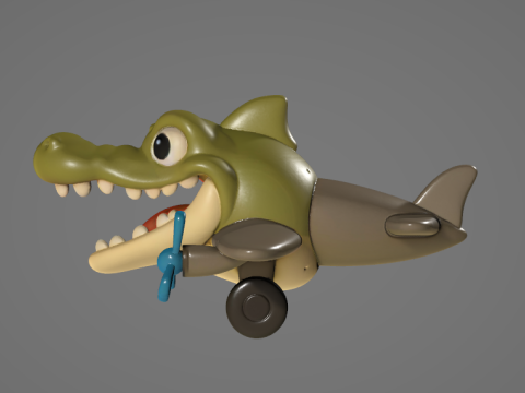 Bombardiro Crocodilo - Animado Modelo de impresión 3D