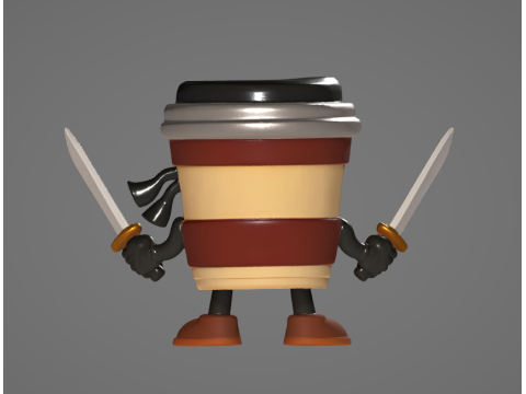 Cappuccino Assasino - Animado STL 3D 프린트 모델