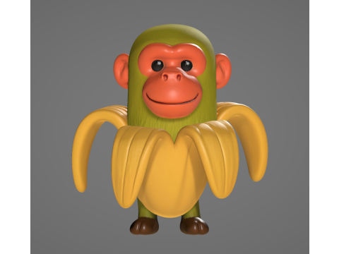 Chimpanzini banananini - Animado 3D Принт Модель