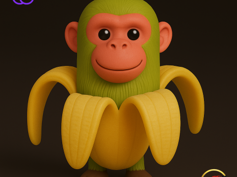 Chimpanzini banananini - Animado 3D Принт Модель
