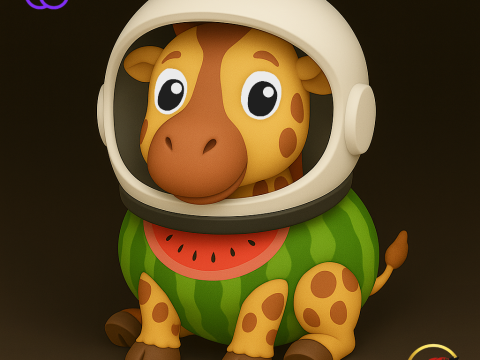 Giraffa Celeste Viaggio Agreste - Animado STL 3D Print Model