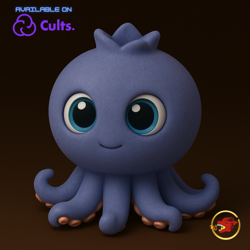 Blueberrinni Octopussini - Animado STL Modelo de impresión 3D .c4d .max .obj .3ds .fbx .stl .blend 