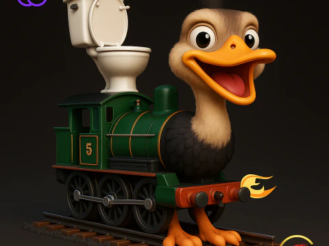 TRENOSTRUZZO TURBO 3000 Animado STL Modello di stampa 3D